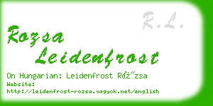 rozsa leidenfrost business card